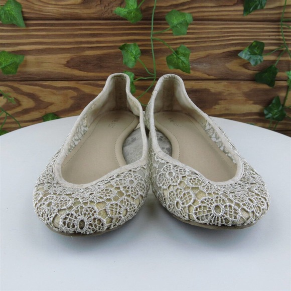 Nine West Size 8.5 Ballet Shoes Beige Fabric Women M‎ Lucyol1 - Picture 2 of 10